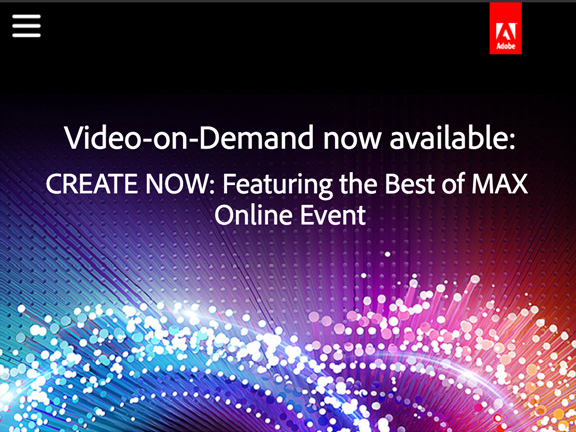 ADOBE CREATE NOW: Featuring the Best of MAX Online Event - Website